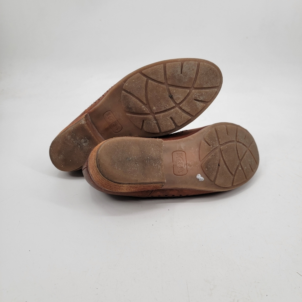 Kork Ease Brown Leather Loafers Size 9 Cap Toe Distressed Classic Minimalist - Picture 16 of 16